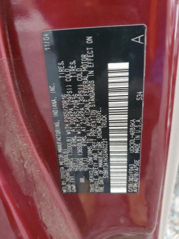 5TBRT34145S460231 - 2005 TOYOTA TUNDRA ACCESS CAB SR5 BURGUNDY photo 12