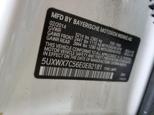 5UXWX7C56E0E82181 - 2014 BMW X3 XDRIVE35I WHITE photo 14