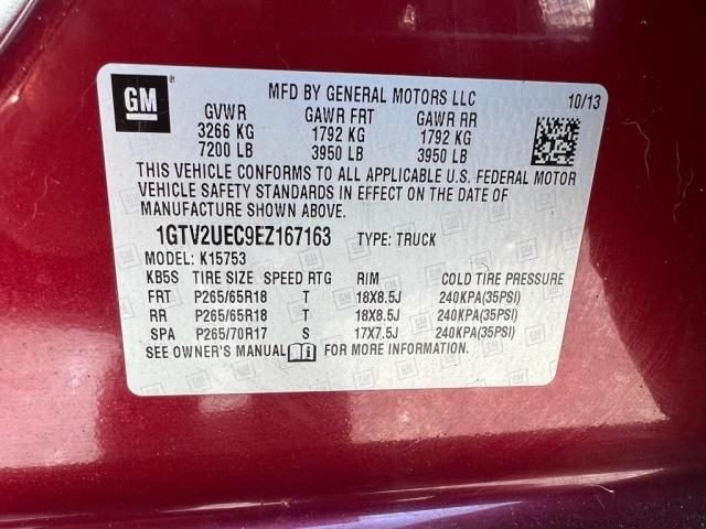 1GTV2UEC9EZ167163 - 2014 GMC SIERRA K1500 SLE BURGUNDY photo 10