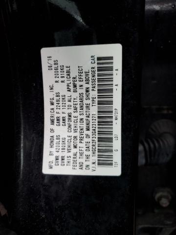 1HGCR2F33GA231271 - 2016 HONDA ACCORD LX BLACK photo 12