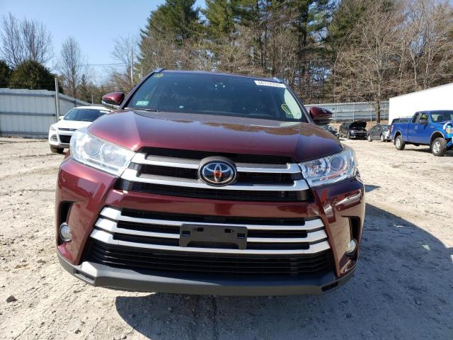 5TDJZRFH5KS948289 - 2019 TOYOTA HIGHLANDER SE BURGUNDY photo 5