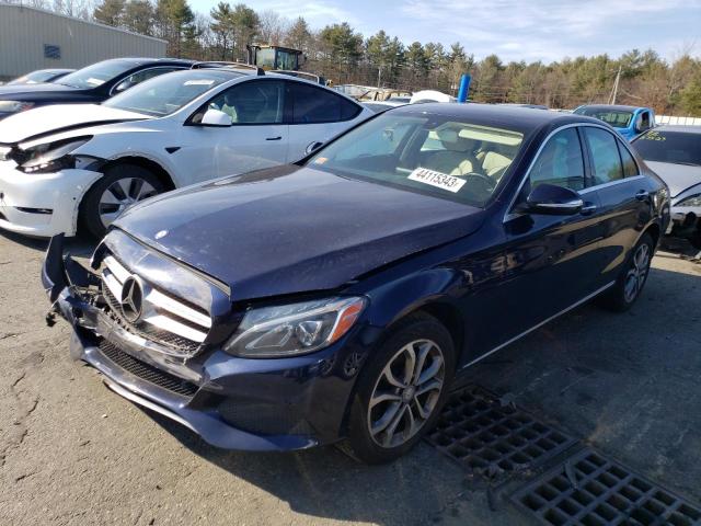 55SWF4KB6FU012760 - 2015 MERCEDES-BENZ C300 300 4MATIC BLUE photo 1