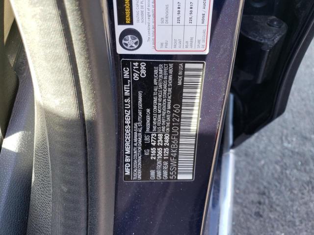 55SWF4KB6FU012760 - 2015 MERCEDES-BENZ C300 300 4MATIC BLUE photo 13