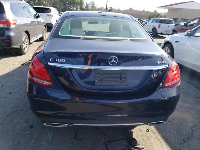 55SWF4KB6FU012760 - 2015 MERCEDES-BENZ C300 300 4MATIC BLUE photo 6