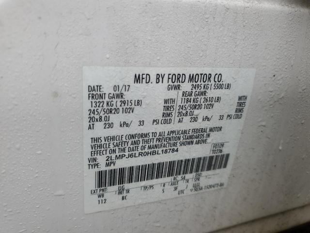 2LMPJ6LR0HBL18784 - 2017 LINCOLN MKX RESERVE თეთრი ფოტო 14