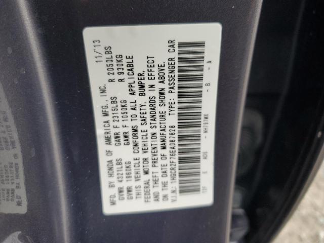 1HGCR2F76EA087828 - 2014 HONDA ACCORD EX GRAY photo 12