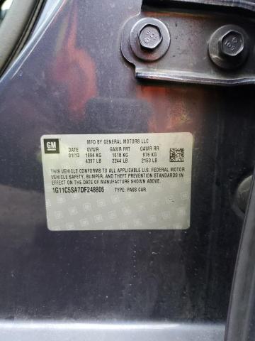 1G11C5SA7DF248806 - 2013 CHEVROLET MALIBU 1LT 蓝色 照片 12