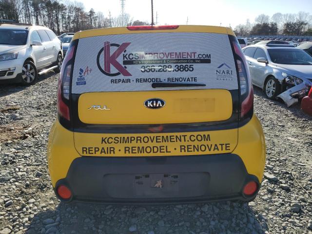 KNDJN2A24F7167057 - 2015 KIA SOUL YELLOW photo 6