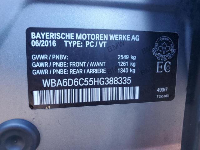 WBA6D6C55HG388335 - 2017 BMW 650XI XI GRAN COUPE CHARCOAL photo 13