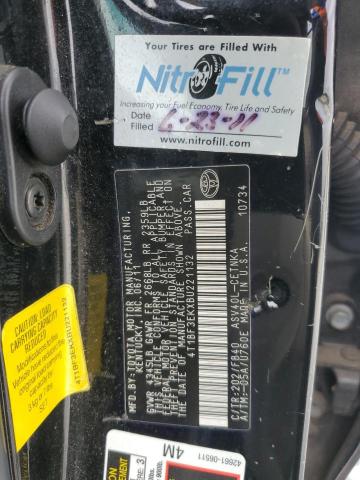4T1BF3EKXBU221132 - 2011 TOYOTA CAMRY BASE BLACK photo 12