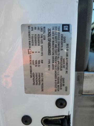 2CNDL13F496244863 - 2009 CHEVROLET EQUINOX LS WHITE photo 13