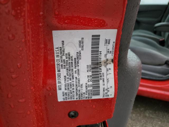 1FAFP33PX2W101164 - 2002 FORD FOCUS LX RED photo 12