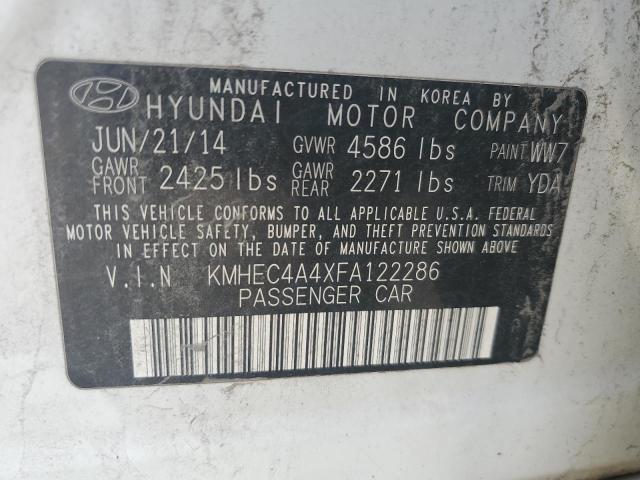 KMHEC4A4XFA122286 - 2015 HYUNDAI SONATA HYBRID WHITE photo 12