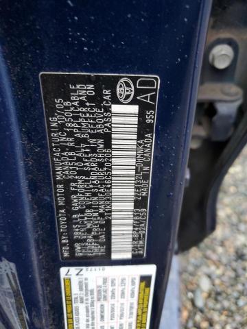 2T1KR30E46C570206 - 2006 TOYOTA COROLLA MA XR BLUE photo 12