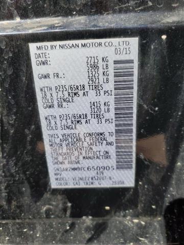 5N1AR2MM9FC650905 - 2015 NISSAN PATHFINDER S BLACK photo 14