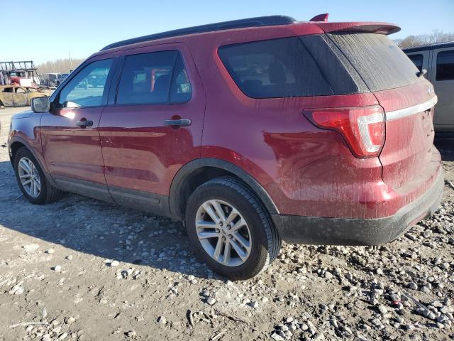 1FM5K7B89HGB31101 - 2017 FORD EXPLORER RED photo 2