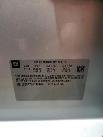 1G11C5SA7GF110476 - 2016 CHEVROLET MALIBU LIM LT 灰色 照片 12