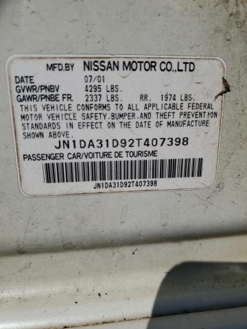 JN1DA31D92T407398 - 2002 NISSAN MAXIMA GLE WHITE photo 12