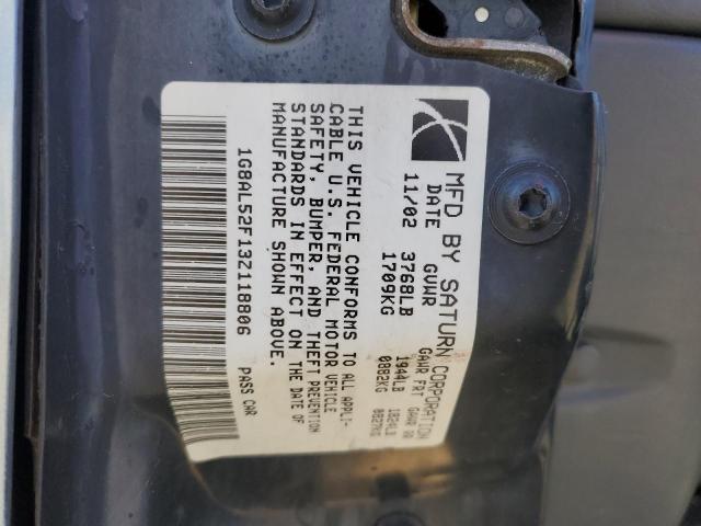 1G8AL52F13Z118806 - 2003 SATURN ION LEVEL 3 BLUE photo 12