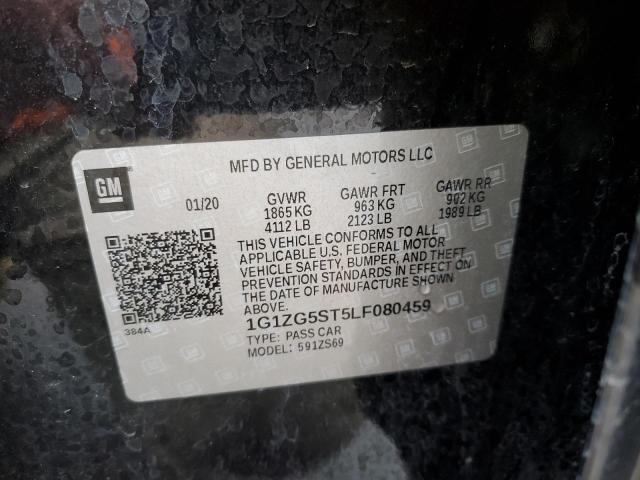 1G1ZG5ST5LF080459 - 2020 CHEVROLET MALIBU RS 黑色 照片 12