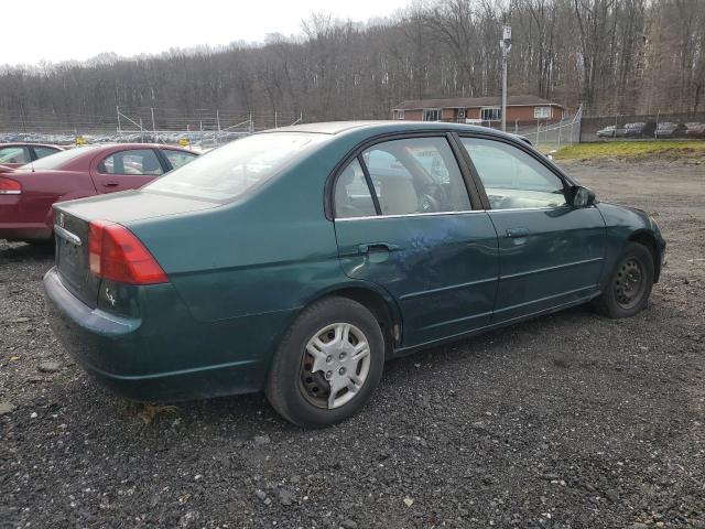 1HGES16562L049666 - 2002 HONDA CIVIC LX GREEN photo 3