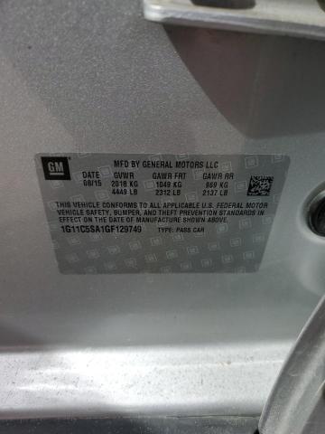 1G11C5SA1GF129749 - 2016 CHEVROLET MALIBU LIM LT 银色 照片 12