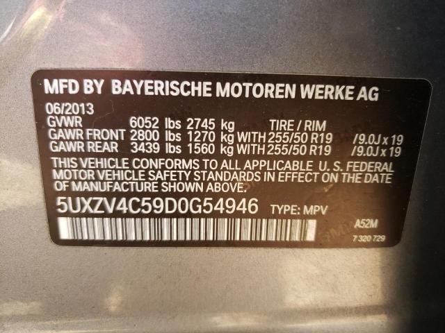 5UXZV4C59D0G54946 - 2013 BMW X5 XDRIVE35I GRAY photo 13