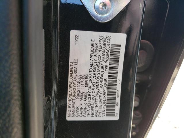 19XFL2H89PE000698 - 2023 HONDA CIVIC SPORT BLACK photo 12