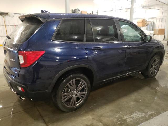 5FNYF8H50MB016075 - 2021 HONDA PASSPORT EXL BLUE photo 3