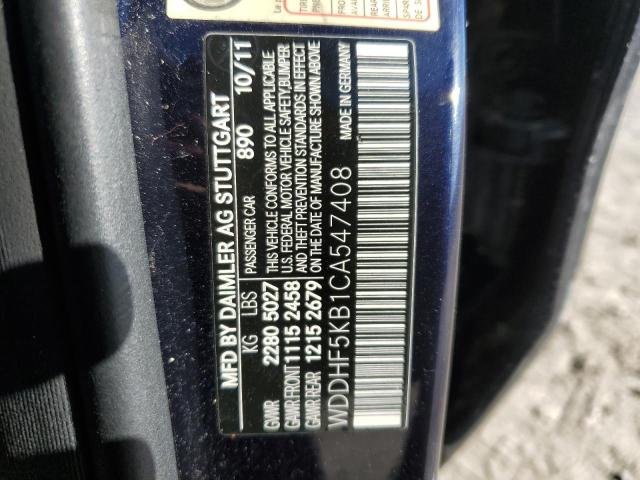 WDDHF5KB1CA547408 - 2012 MERCEDES-BENZ E 350 BLUE photo 12