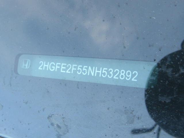 2HGFE2F55NH532892 - 2022 HONDA CIVIC SPORT შავი ფოტო 10