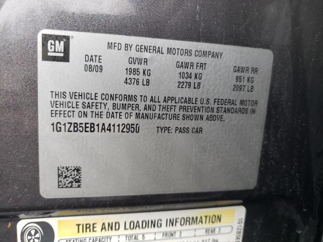 1G1ZB5EB1A4112950 - 2010 CHEVROLET MALIBU LS GRAY photo 12