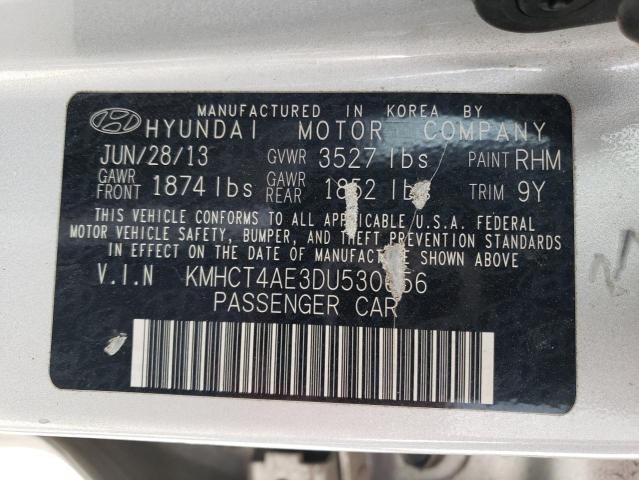 KMHCT4AE3DU530656 - 2013 HYUNDAI ACCENT GLS SILVER photo 12