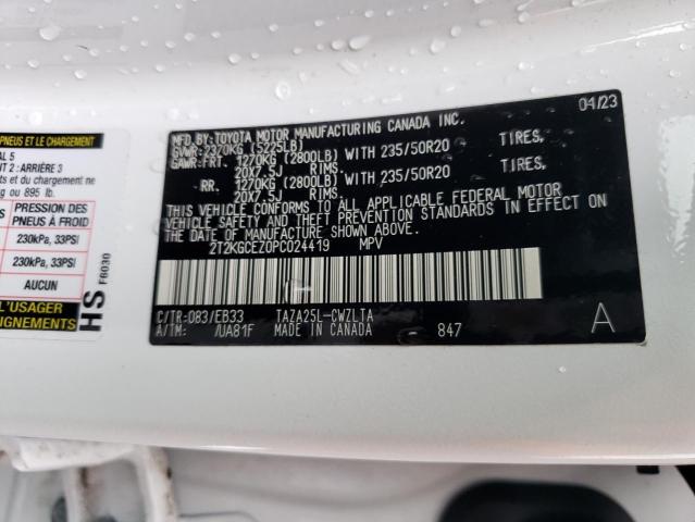 2T2KGCEZ0PC024419 - 2023 LEXUS NX 350 WHITE photo 13