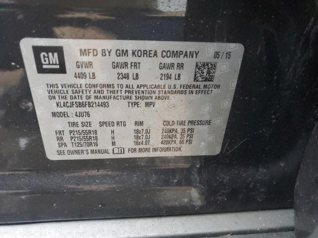 KL4CJFSB6FB214493 - 2015 BUICK ENCORE CONVENIENCE 黑色 照片 12