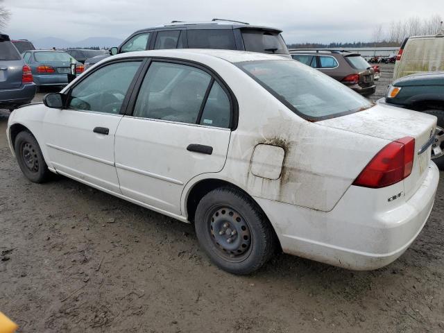 1HGES16501L044221 - 2001 HONDA CIVIC LX WHITE photo 2