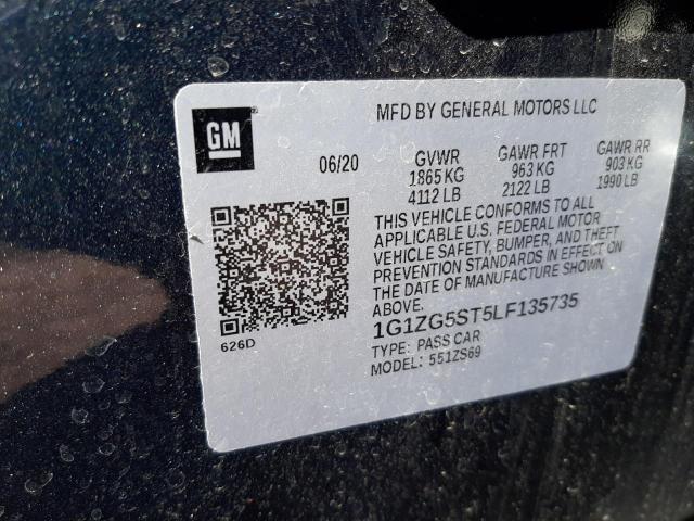 1G1ZG5ST5LF135735 - 2020 CHEVROLET MALIBU RS 石墨色 照片 12