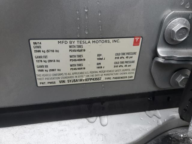 5YJSA1H11EFP43557 - 2014 TESLA MODEL S SILVER photo 12