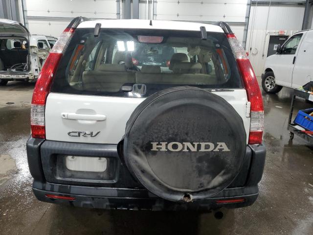 JHLRD68546C004447 - 2006 HONDA CR-V LX WHITE photo 6