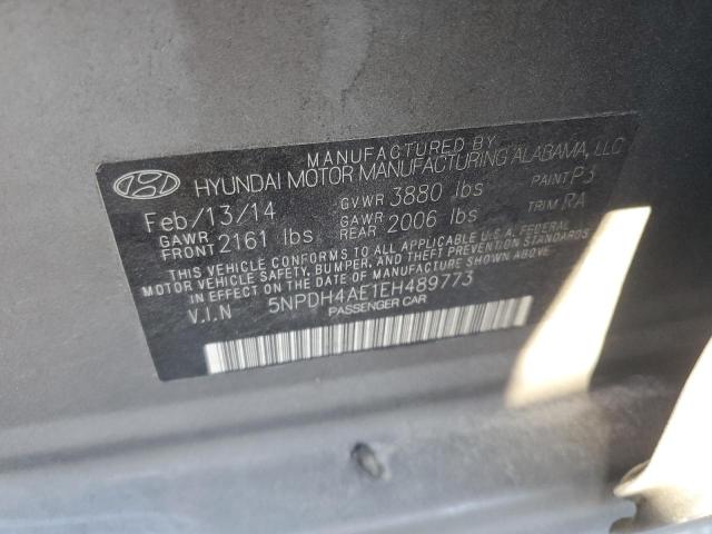 5NPDH4AE1EH489773 - 2014 HYUNDAI ELANTRA SE GRAY photo 12