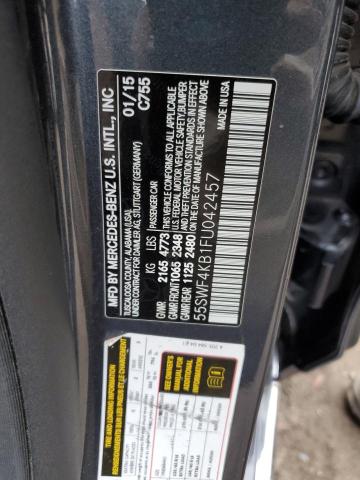 55SWF4KB1FU042457 - 2015 MERCEDES-BENZ C 300 4MATIC GRAY photo 12