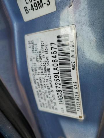 1HGCB7259LA064577 - 1990 HONDA ACCORD LX BLUE photo 12