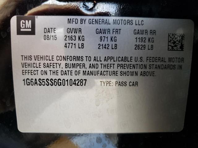 1G6AS5SS6G0104287 - 2016 CADILLAC CTS PERFORMANCE COLLECTION Siyah fotoğraf 12