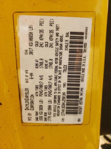 1D7HA18D84J290104 - 2004 DODGE RAM 1500 ST YELLOW photo 12