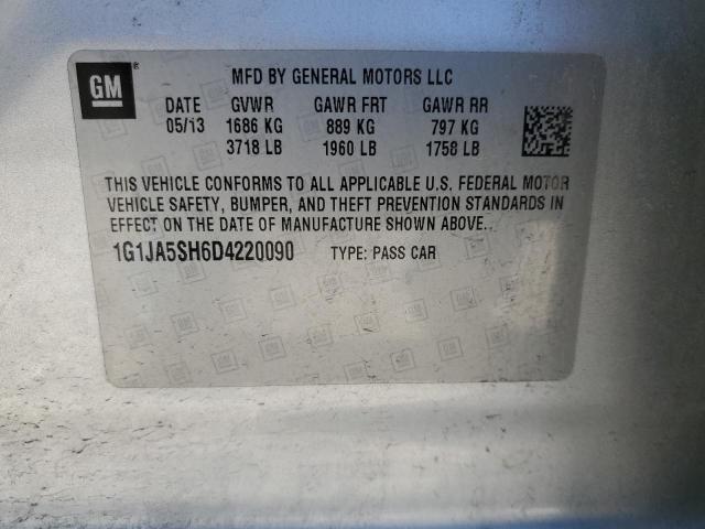 1G1JA5SH6D4220090 - 2013 CHEVROLET SONIC LS 银色 照片 12