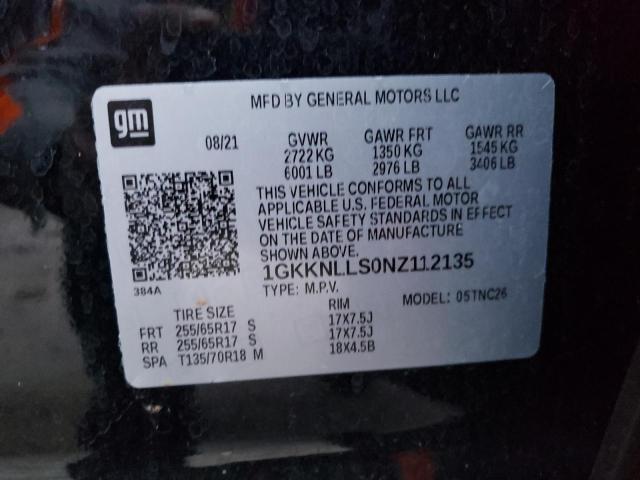 1GKKNLLS0NZ112135 - 2022 GMC ACADIA AT4 BLACK photo 14