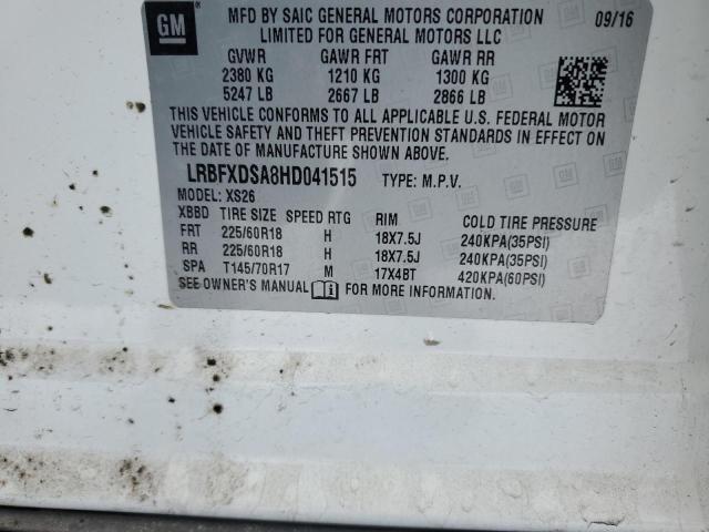 LRBFXDSA8HD041515 - 2017 BUICK ENVISION ESSENCE Սպիտակ լուսանկար 14