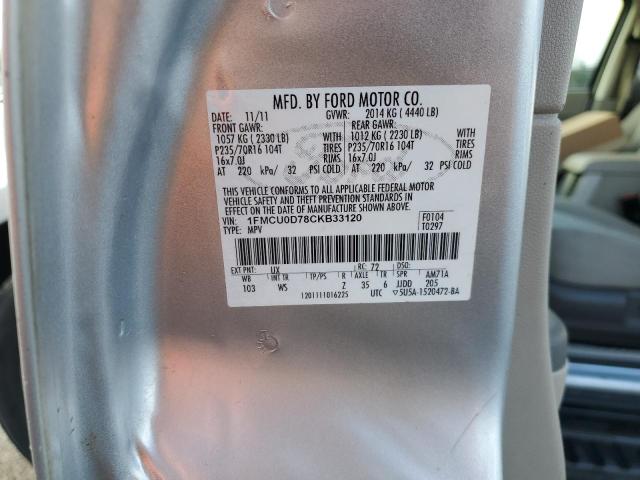 1FMCU0D78CKB33120 - 2012 FORD ESCAPE XLT SILVER photo 13