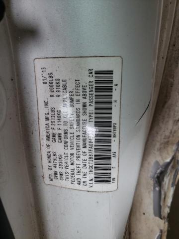 1HGCT2B87FA004733 - 2015 HONDA ACCORD EXL WHITE photo 12