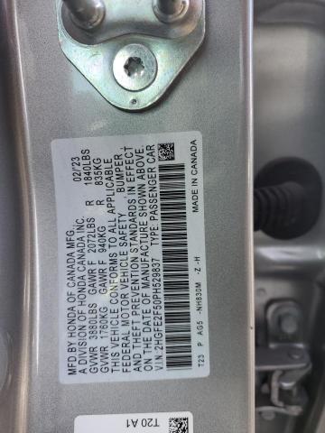 2HGFE2F50PH529837 - 2023 HONDA CIVIC SPORT Արծաթագույն լուսանկար 14